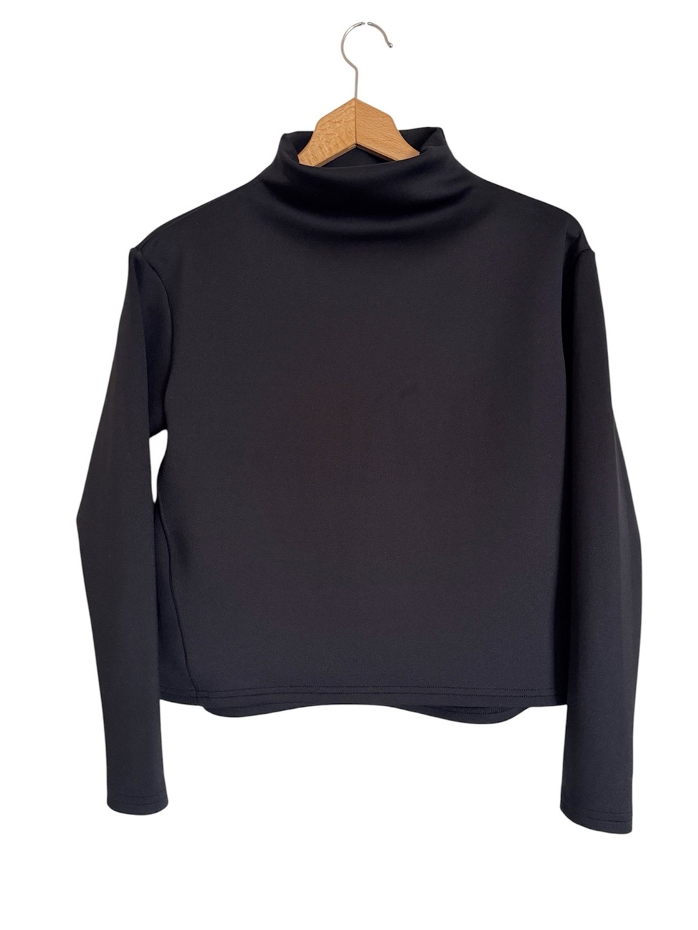 ADAY Like A Boss Black Mock Neck Oversized Boxy Pullover Sweatshirt size XS